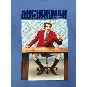 Anchorman Blue Mens Cotton Size Large T Shirt
